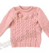 Пуловер с косами и цветами (д) 04*431 EM Phildar №3509