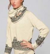 Жаккардовый пуловер с круглым вырезом горловины  (ж) 119 Creations 2015/2016 Bergere de France  №4881