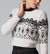 Короткий жаккардовый пуловер (ж) 120  Creations 2015/2016 Bergere de France  №4883