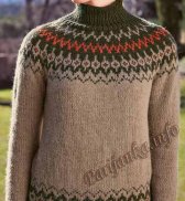 Пуловер с вставкой жаккард (ж) 150 Creations 15/16 Bergere de France №4971