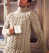 Пуловер с косами (м) 152 Creations 15/16 Bergere de France №4771
