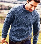 Пуловер с геометрическими косами (м) 154 Creations 15/16 Bergere de France №4769