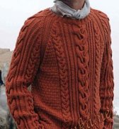 Пуловер с косами (м) 573 Creations 12/13 Bergere de France №2978