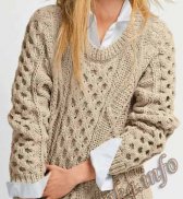Ирландский пуловер (ж) 652 Creations 12/13 Bergere de France №3017