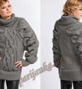Пуловер-пончо (ж) 653  Creations 12/13 Bergere de France №2955