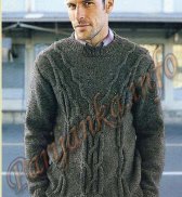 Пуловер с косами (м) 764 Creations 2004/2005 Bergere de France №3810