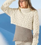 Короткий пуловер с косами 868 Creations 14/15 Bergere de France №4448