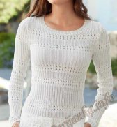 Ажурный пуловер (ж) 898 Creations 2014/2015 Bergere de France №4320